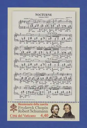 Vatikan Blockausgabe 2010 Mi.-Nr. Block 34 **  Chopin und Schumann