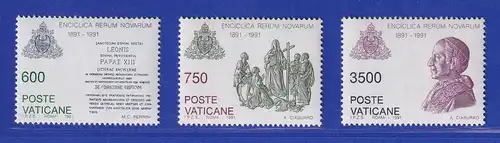 Vatikan 1991 Mi.-Nr. 1035-1037 Satz kpl. ** Enzyklika "Rerum Novarum"