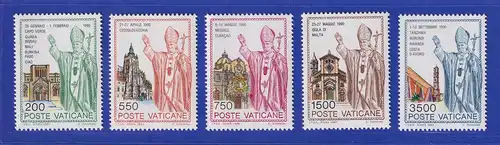 Vatikan 1991 Mi.-Nr. 1046-1050 Satz kpl. **Weltreisen Papst Johannes Paul II.