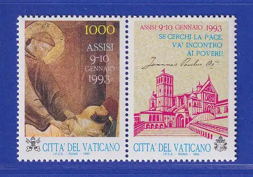 Vatikan 1993 Mi.-Nr. 1079 Einzelmarke ** Frieden in Europa Assisi