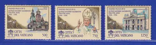 Vatikan 1996 Mi.-Nr. 1181-83 Satz kpl. ** Priesterjubiläum von Papst II.