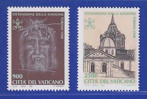 Vatikan 1998 Mi.-Nr. 1244-1245 Satz kpl. ** Ausstellung des Grabtuches Christi