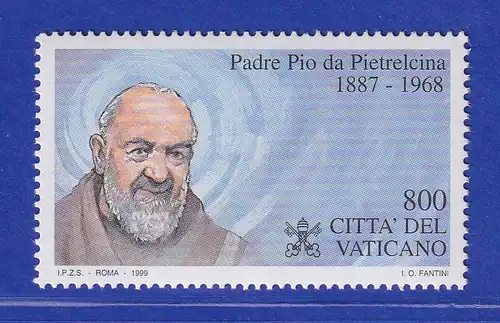 Vatikan 1999 Mi.-Nr. 1279 Einzelmarke ** Seligsprechung von Pater Pio