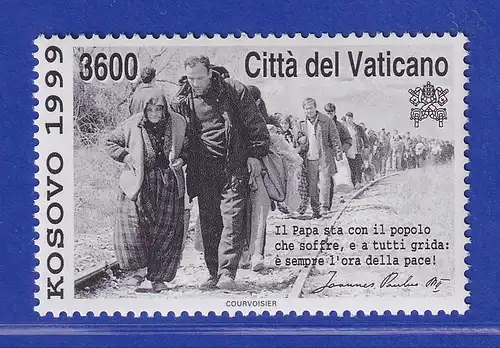 Vatikan 1999 Mi.-Nr. 1283 Einzelmarke ** Hilfe für Kriegsgeschädigte in Kosovo