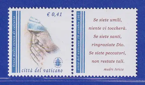 Vatikan 2003 Mi.-Nr. 1467 Sondermarke ** Mutter Teresa