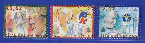 Vatikan 2003 Mi.-Nr. 1471-1473 Satz kpl. ** Papst Johannes Paul II.