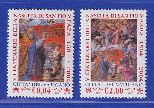 Vatikan 2004 Mi.-Nr. 1482-1483 Satz kpl. ** 500. Geburtstag Papst Pius V.