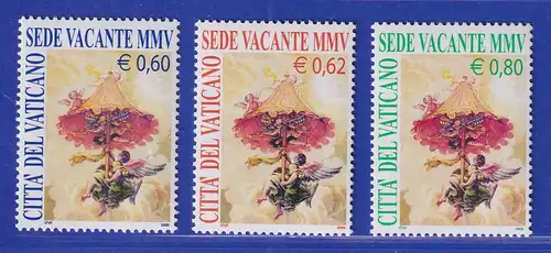 Vatikan 2005 Mi.-Nr. 1514-1516 Satz kpl. ** Tod von Papst Johannes Paul II.