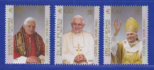 Vatikan 2005 Mi.-Nr. 1517-1519 Satz kpl. ** Papst Benedikt XVI.