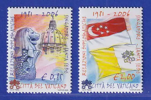 Vatikan 2006 Mi.-Nr. 1569-1570 Satz kpl. ** 25 Jahre Beziehung zu Singapur