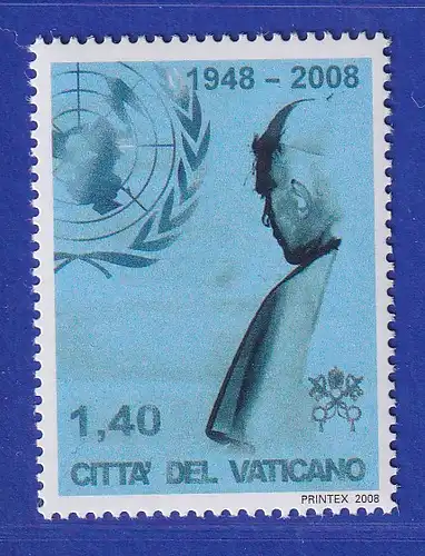Vatikan 2008 Mi.-Nr. 1613 Sondermarke ** Papst Benedikt XVI. bei der UNO