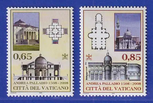 Vatikan 2008 Mi.-Nr. 1623-1624 ** 500. Geburtstag von Andrea Palladio