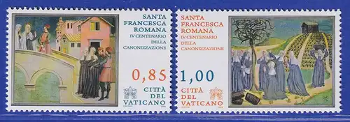 Vatikan 2009 Mi.-Nr. 1640-1641 Satz kpl ** Heiligsprechung der Franziska von Rom