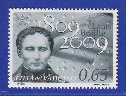 Vatikan 2009 Mi.-Nr. 1657 Sondermarke ** Louis Braille