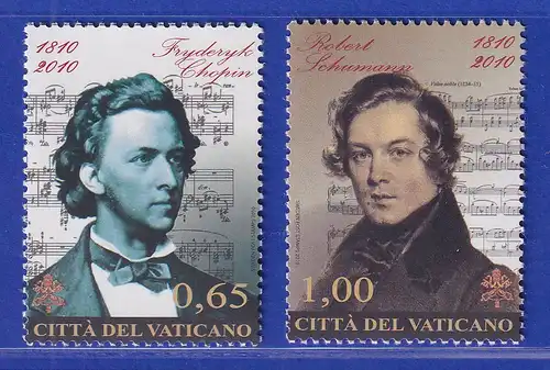 Vatikan 2010 Mi.-Nr. 1677-1678 Satz kpl. ** Chopin und Schumann