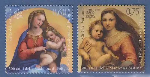 Vatikan 2012 Mi.-Nr. 1733-34 Satz kpl. ** Madonna di Foligno / Madonna Sistina