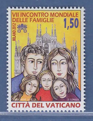 Vatikan 2012 Mi.-Nr. 1742 Sondermarke ** Weltfamilientreffen Mailand 