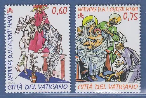 Vatikan 2012 Mi.-Nr. 1753-54 Satz kpl ** Weihnachten