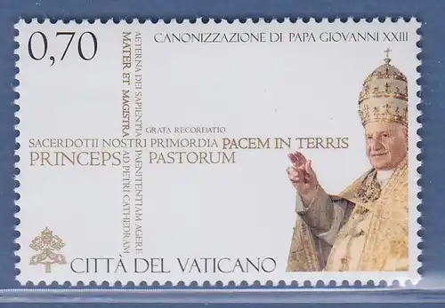 Vatikan 2014 Mi.-Nr. 1799 Sondermarke ** Heiligsprechung Papst Johannes XXIII.