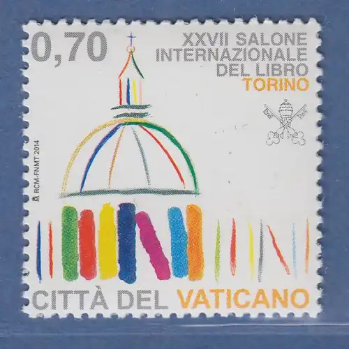 Vatikan 2014 Mi.-Nr. 1805 Sondermarke ** Vatikan Gastland Buchmesse Turin