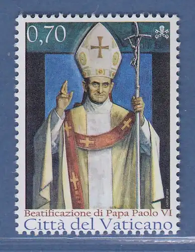 Vatikan 2014 Mi.-Nr. 1814 Sondermarke ** Seligsprechung Papst Paul VI. 