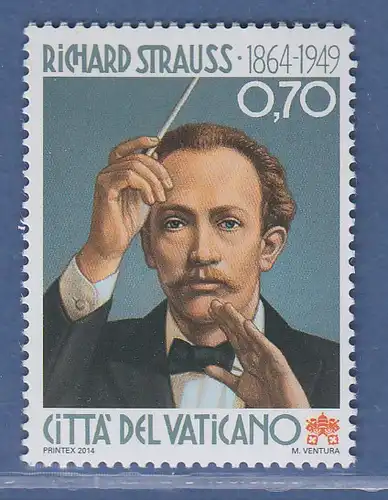 Vatikan 2014 Mi.-Nr. 1815 Sondermarke ** Komponist Richard Strauss