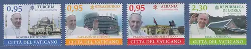 Vatikan 2015 Mi.-Nr. 1840-1843 Satz kpl. ** Papstreisen 2014