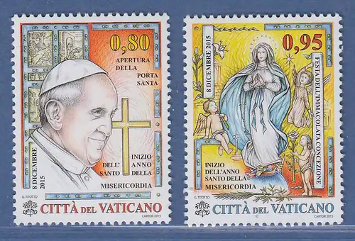 Vatikan 2015 Mi.-Nr. 1857-1858 Satz kpl. ** Heiliges Jaar der Barmherzigkeit 