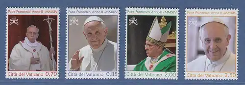 Vatikan 2014 Mi.-Nr. 1795-1798 Satz kpl. ** Pontifikatsjahr von Papst Franziskus