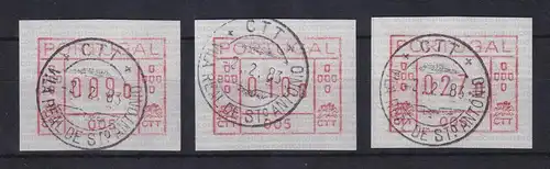 Portugal Frama-ATM 1981 Aut.-Nr. 005 Tastensatz 9-10-27 aus OA mit Orts-O  RRR !