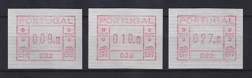 Portugal Frama-ATM 1981 Aut.-Nr. 002 Tastensatz 9-10-27 vom OA **