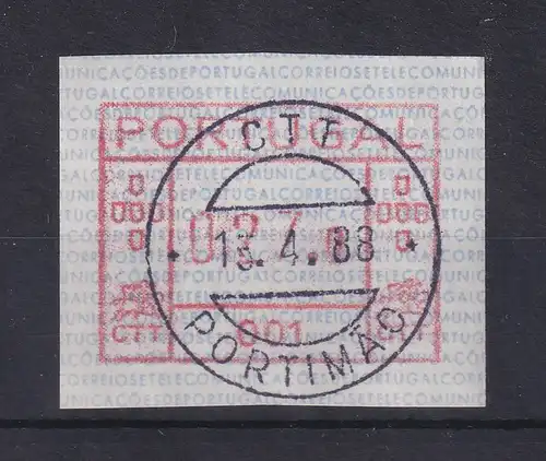 Portugal Frama-ATM Aut.-Nr.001 Wert 027,0 mit Letzttags-O 13.4.88