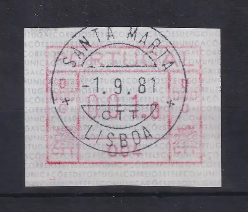 Portugal Frama-ATM Aut.-Nr.004 Wert 001,0 mit rückdat. Ersttags-Stempel 1.9.81
