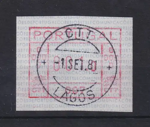 Portugal Frama-ATM Aut.-Nr.007 Wert 001,0 mit rückdat. Ersttags-Stempel 1.9.81