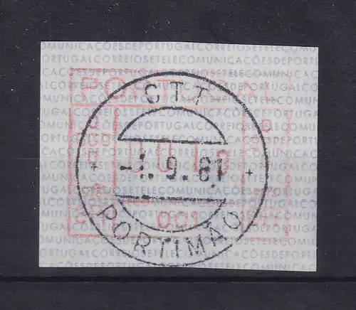 Portugal Frama-ATM Aut.-Nr.001 Wert 001,0 mit rückdat. Ersttags-Stempel 1.9.81