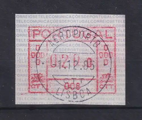 Portugal Frama-ATM Aut.-Nr. 008 Wert 020,0 mit ET-Stempel 1.12.85