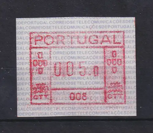 Portugal Frama-ATM Aut.-Nr. 008 Wert 005,0 **