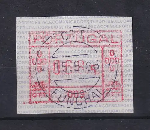Portugal Frama-ATM Aut.-Nr. 009 Wert 068,5 mit O FUNCHAL 15.5.86