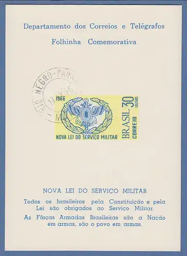 Brasilien 1966 Folhinha Filatélica Neues Militärdienst-Gesetz , O  RIO NEGRO
