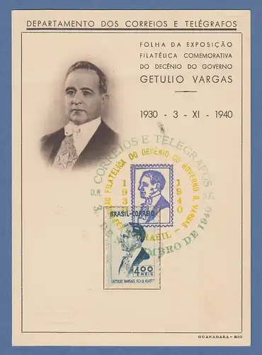 Brasilien 1940 Folhinha Filatélica Governo Getulio Vargas gestempelt