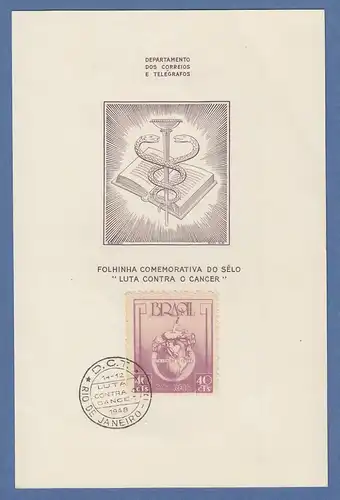 Brasilien 1948 Folhinha Filatélica Kampf gegen den Krebs, gestempelt