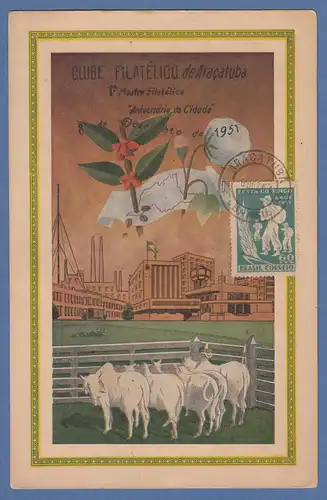 Brasilien 1951 Folhinha Comemorativa Clube Filatélico de Aracatuba 