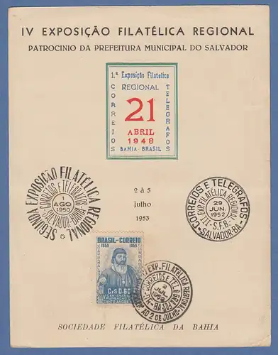 Brasilien 1948 Folhinha Comemorativa Exposicao Filatélica Saklvador de Bahia