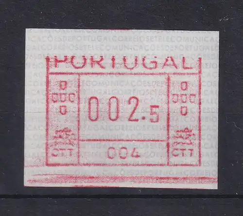 Portugal Frama-ATM Aut.-Nr. 004 vom OA Wert 002,5 mit Farbbandverschiebung **