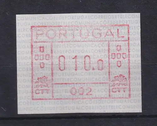 Portugal Frama-ATM Aut.-Nr. 002 Tasten-Wertstufe 0010,0 ** aus OA ! 