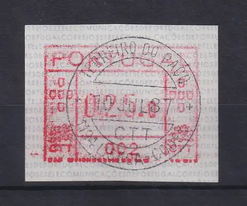 Portugal Frama-ATM Mi.-Nr. 1.2 Aut.-Nr. 002 Wert 025,0 gestempelt am Letzttag