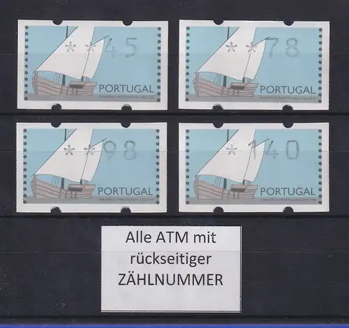 Portugal ATM Caravelle Satz 45-78-98-140 ** alle ATM mit Zählnummer