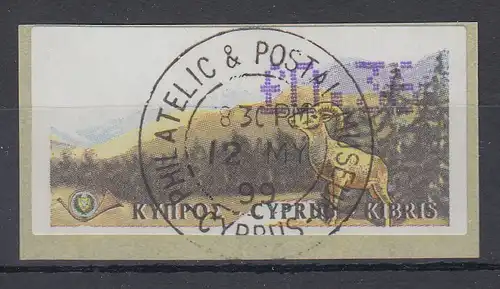 Zypern Amiel-ATM 1999, Mi-Nr. 2,  Auflage B Wert 0,36 mit ET-O