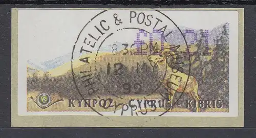 Zypern Amiel-ATM 1999, Mi-Nr. 2,  Auflage B Wert 0,21 mit ET-O