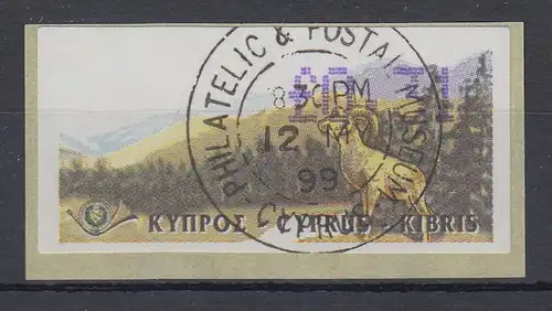 Zypern Amiel-ATM 1999, Mi-Nr. 2,  Auflage B Wert 0,31 mit ET-O